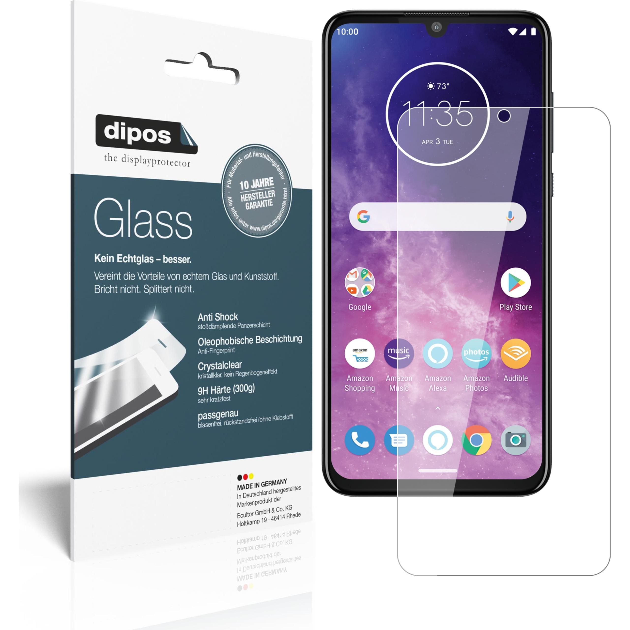 Dipos Displayschutz Anti-Shock (1 Stück, Motorola One Zoom), Smartphone Schutzfolie, Transparent