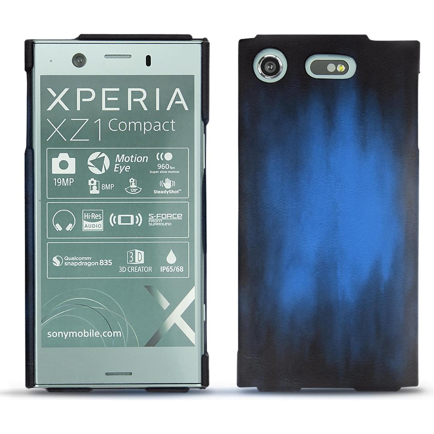 Noreve Lederschutzhülle (Sony Xperia XZ1 Compact), Smartphone Hülle, Blau