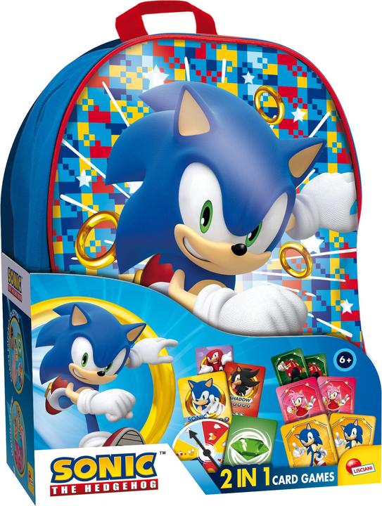 Actual product image Lisciani Sonic 2 In 1 Card Games In A Backpack