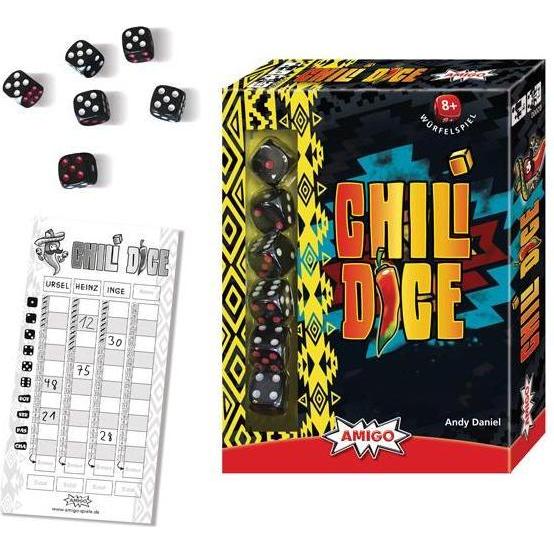 Thumbnail - Amigo Chili Dice, d ab 8 Jahren, 1-4 Spieler, Würfelspiel, Familienspiel (Englisch, Deutsch)