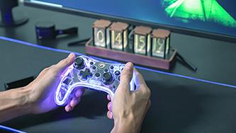 Actual product image Marvo GHOST 40 transparent / wireless game controller / for PC / PS3/4 / Android iOS / RGB (Android, iOS, PC, PS3, PS4, Switch)