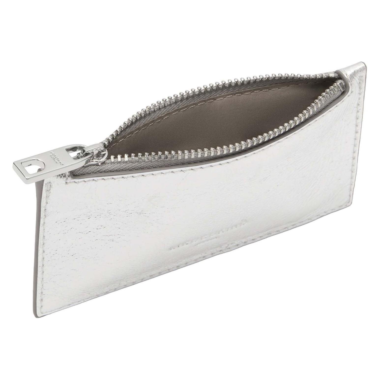 Liebeskind Berlin, Damen, Portemonnaie, Portemonnaie Kleiner Kartenhalter Mit Metallic-Finish, Silber