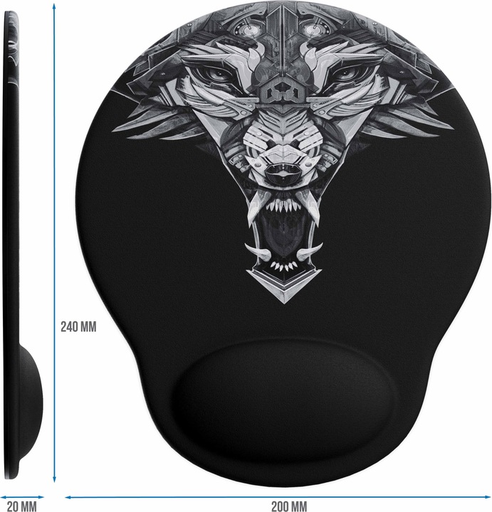 Produktbild Titanwolf Gaming Mauspad mit Handgelenkauflage, Office Gel Mausmatte mit Handgelenkpolster, schwarz