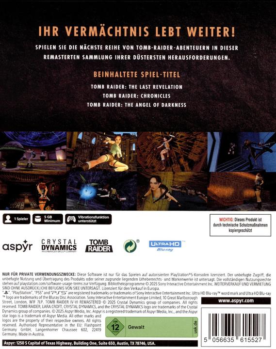 Actual product image Aspyr Tomb Raider 4-6 PS-5 Remastered (PS5, DE)
