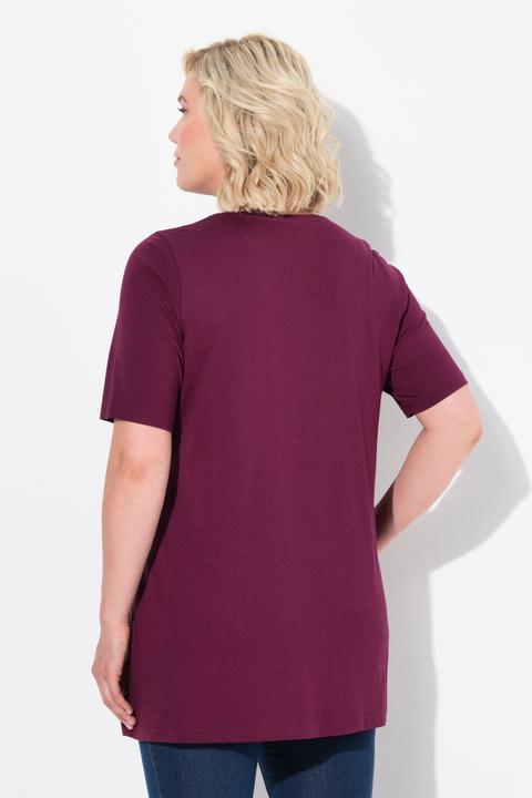 Produktbild Ulla Popken T-Shirt, Zierfalten, A-Linie, Rundhals, Halbarm, Modal (42, 44)