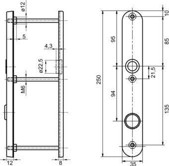 Productafbeelding Glutz Veiligheidsdeurschild 52103 glide/easyfix® (Deurplaat set)