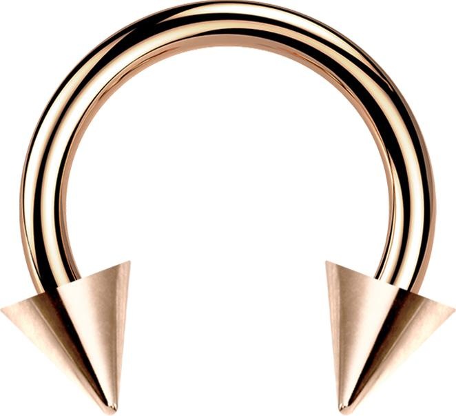Image du produit Star Piercing Micro Circular Barbell or rose avec deux cônes (sans laiton, Acier chirurgical 316L)