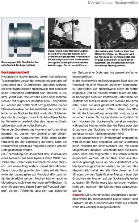 Produktbild Praxishandbuch Nockenwellen (Deutsch, Des Hammill, 2013)