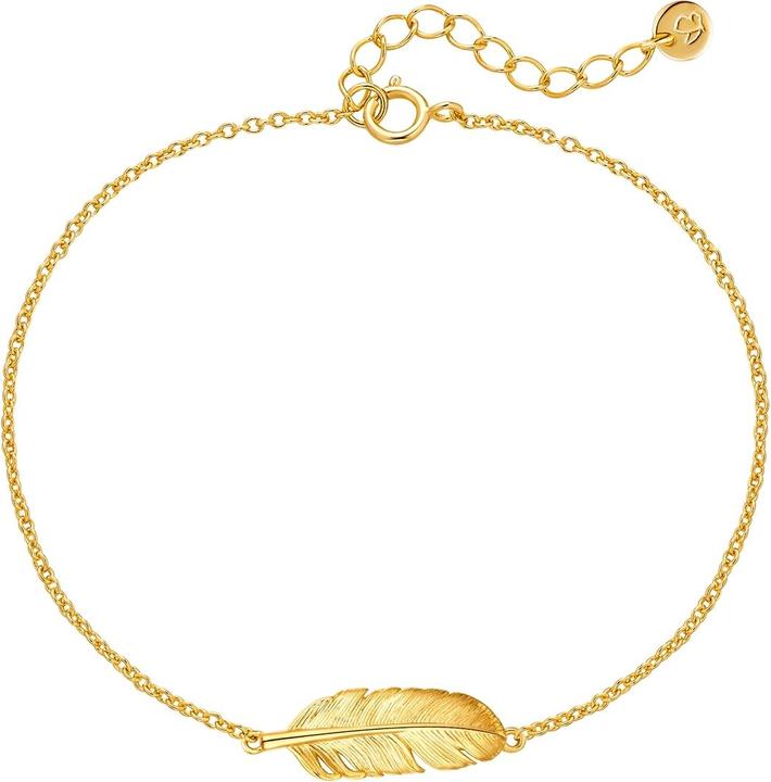 Immagine prodotto Glanzstücke München Bracciale da donna con piume in argento - 35044 (17 cm, Argento)