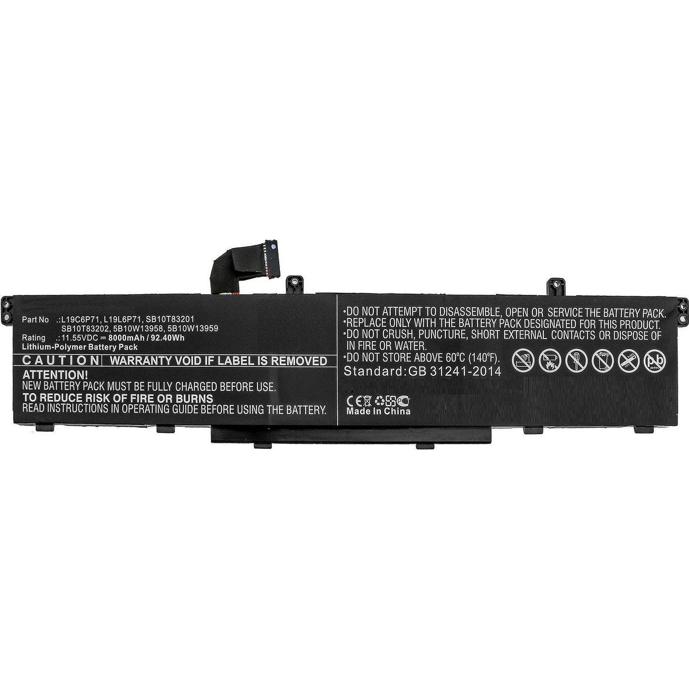 CoreParts Laptop Battery for Lenovo (8000 mAh), Notebook Akku, Schwarz