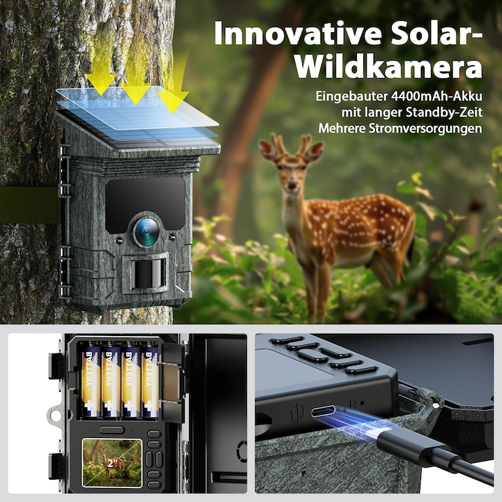 Produktbild Voopeak Wildkamera Solar mit Handyübertragung