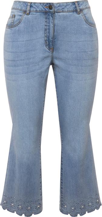 Image du produit Angel of Style Jean 7/8 coupe Flared Fit à 5 poches, avec broderie ajourée et perles fantaisie sur le rabat (42)