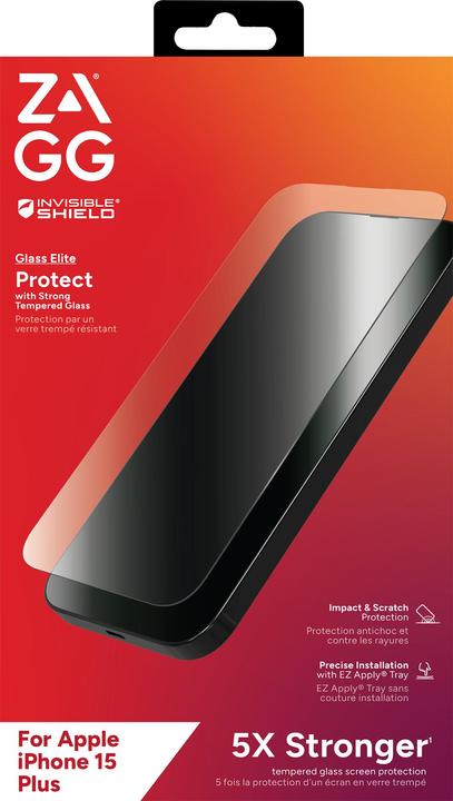Immagine prodotto Zagg Invisibleshield Glass Elite Am (1 Pezzo/i, Apple iPhone 15 Plus)