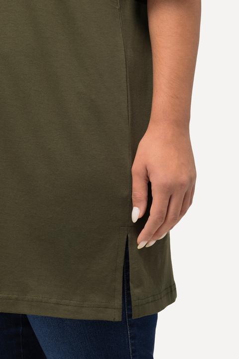 Actual product image Ulla Popken Basic V-Neck Relaxed Fit Short Sleeve Tee (68)