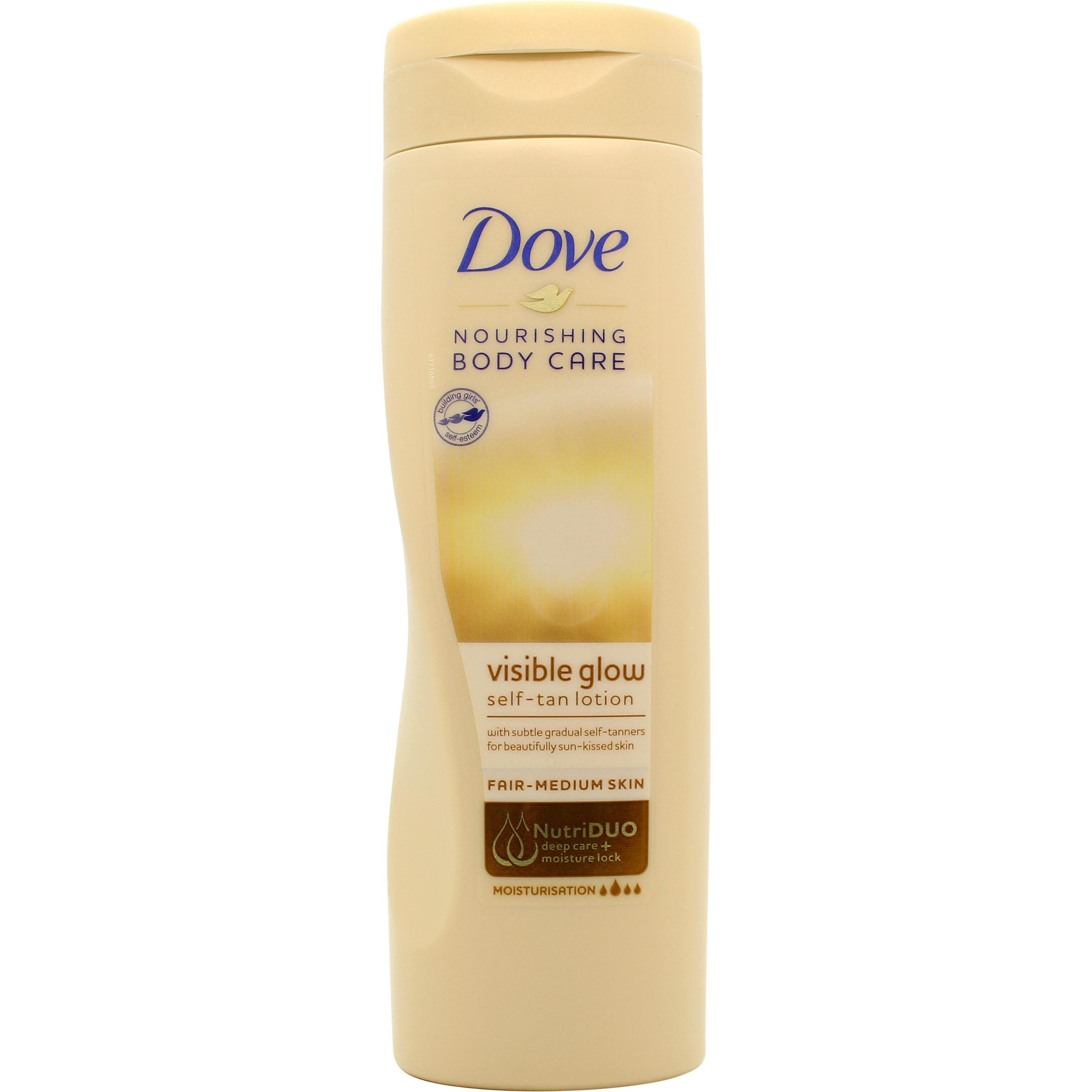 Dove, Autobronzant, Nourishing Body Care Visible Glow Self-Tan Lotion - SamoopalovacÃ pÅ™Ãpravek Fair-Medium (L (250 ml)