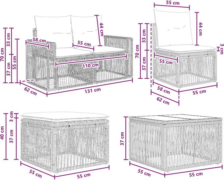 Actual product image vidaXL Gartensofa-set