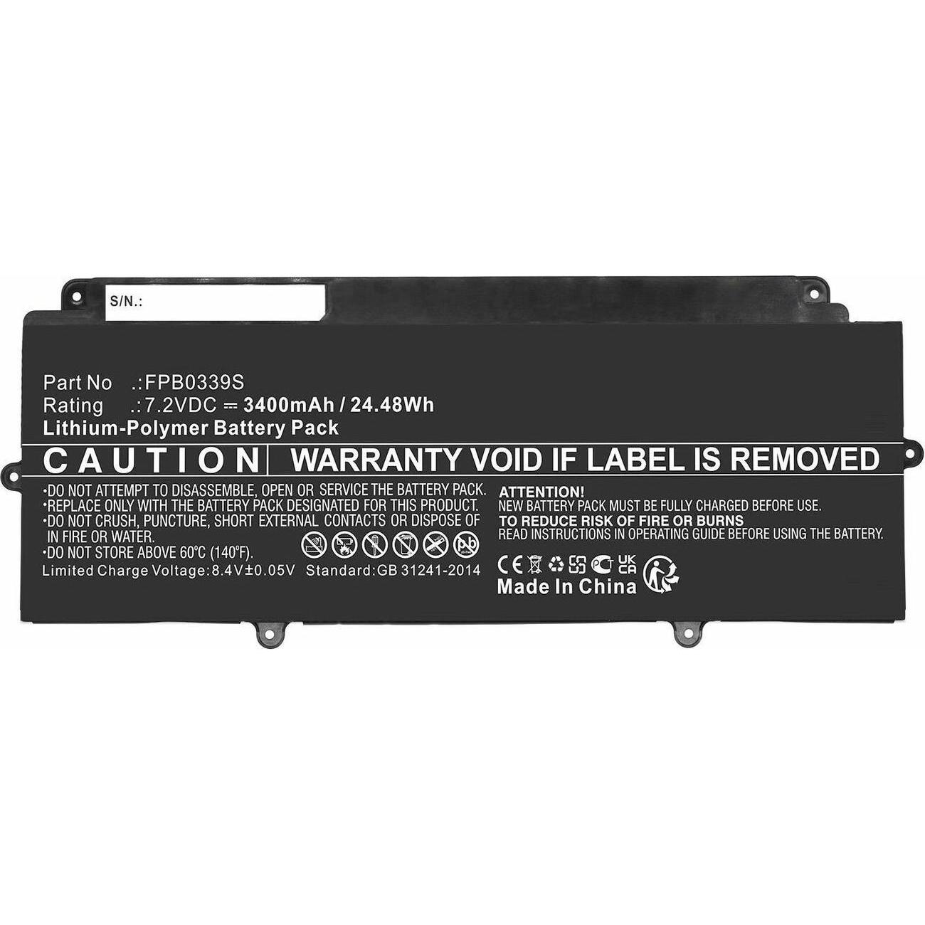 CoreParts Battery 7.2V 3400mAh 24.48Wh (3400 mAh), Notebook Akku