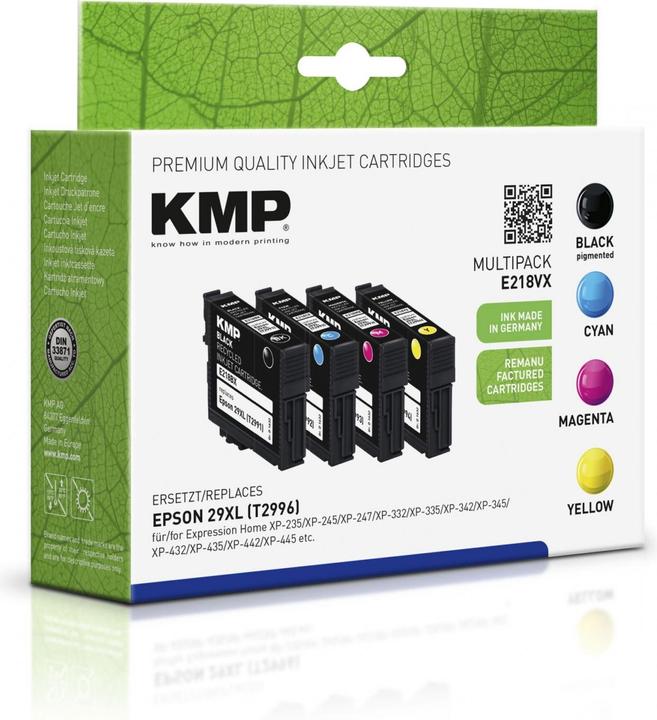 Actual product image KMP E218VX Multipack BK/C/M/Y compatible with Epson T 2996 XL (M, C, Y, FC)