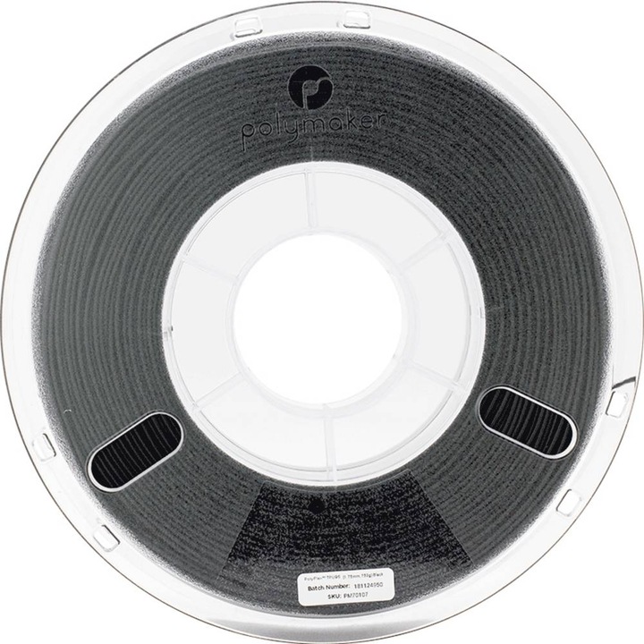 Actual product image Polymaker PolyFlex TPU95 V2 - Black - 1.75mm (TPU, 1.75 mm, 750 g, Black)