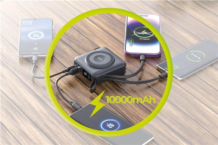 Image du produit Mobile Origin Powerbank & Travel Charger Lightning/USB-C Cable MagSafe AW/iPhone Compatible black Powerbank -... (10000 mAh)