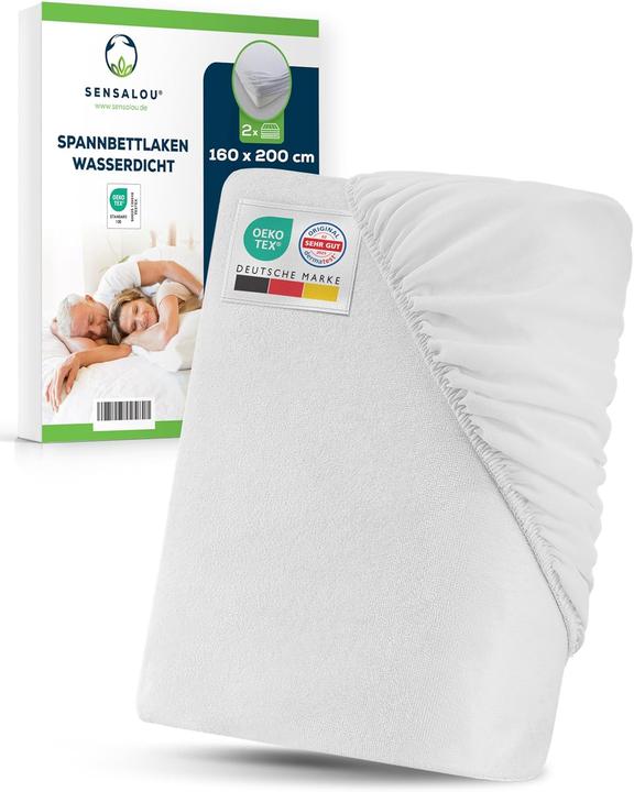 Immagine prodotto Sensalou 2er-Pack Spannbettlaken (160x200 cm) (160 x 200 cm)