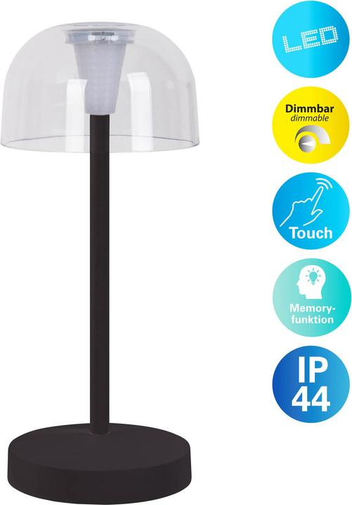 Immagine prodotto Näve Akku- Tischleuchte GOMBA schwarz 2er Set