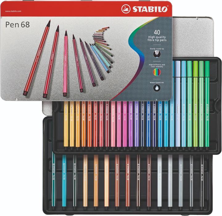 Produktbild STABILO Pen 68 Premium-Filzstift (Mehrfarbig, 40 x)
