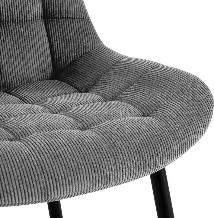 Actual product image CLP Sardna dining chair upholstered in corduroy with backrest