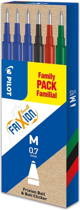 Image du produit Pilot FriXion Recharges par 6 standard noir/bleu/rouge/vert (Recharger, Multicolore, 0.70 mm)