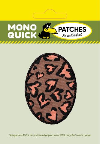 Immagine prodotto Mono Quick Aufbügel-Flicken Herzen braun 6,4x8,8 cm 2 Stück (2x)