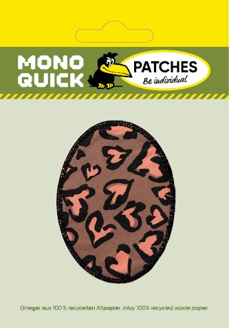 Actual product image Mono Quick Aufbügel-Flicken Herzen braun 6,4x8,8 cm 2 Stück (1 x)