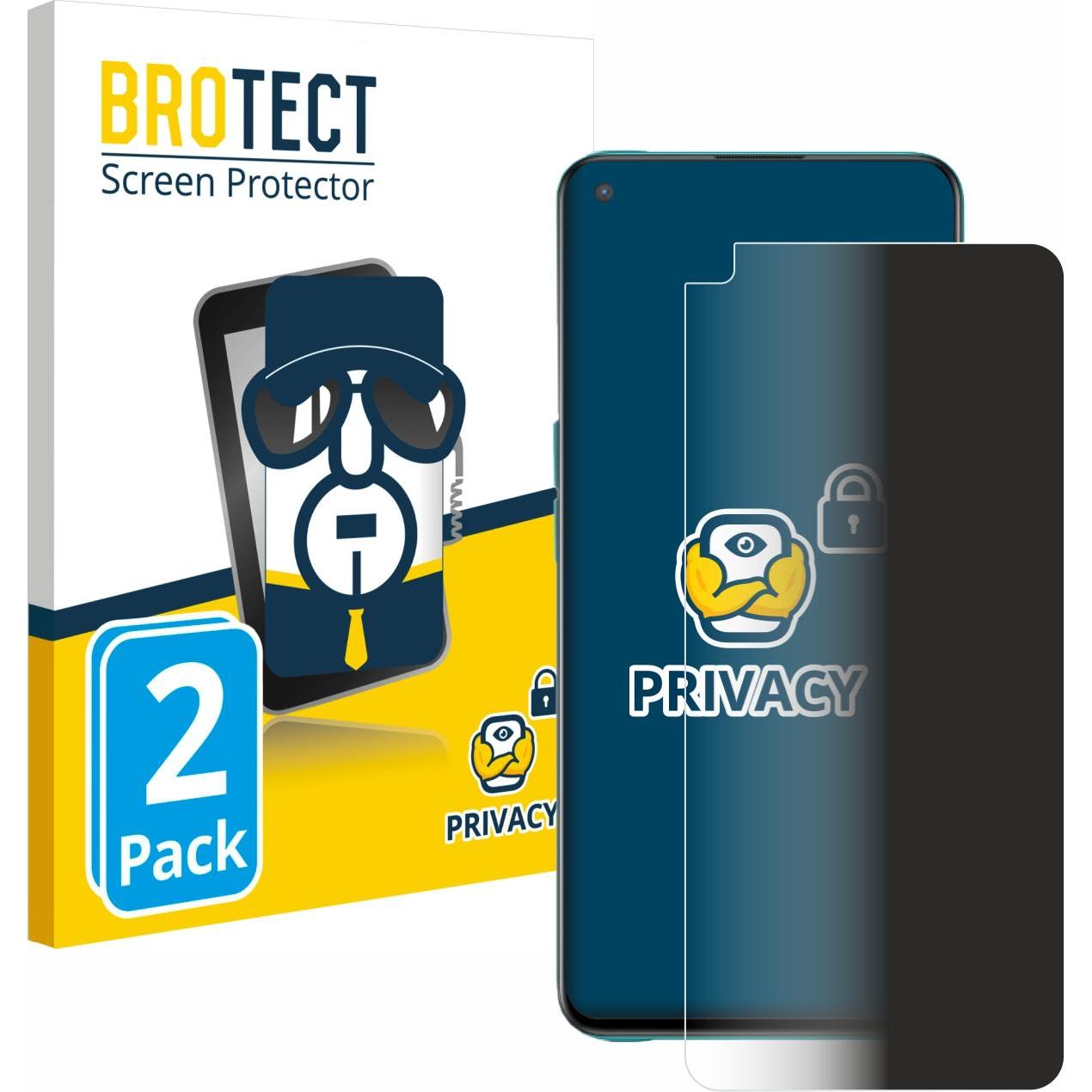 BROTECT Sichtschutzfolie Anti-Spy Privacy Folie Blaulicht-Schutz (2 Stück, OnePlus Nord CE 5G), Smartphone Schutzfolie, ...