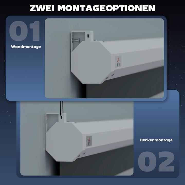 Actual product image Homcom Beamer-Leinwand Kunststoff, Metall Weiss (4:3)