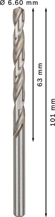 Immagine prodotto Bosch Professional Zubehör Trapano PRO Metal HSS-G, 6,6 x 63 x 101 mm (6,6 mm)