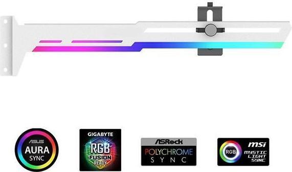 Actual product image 1st Cool 1stCOOL GPU Holder ARGB - metal adjustable white VGA holder