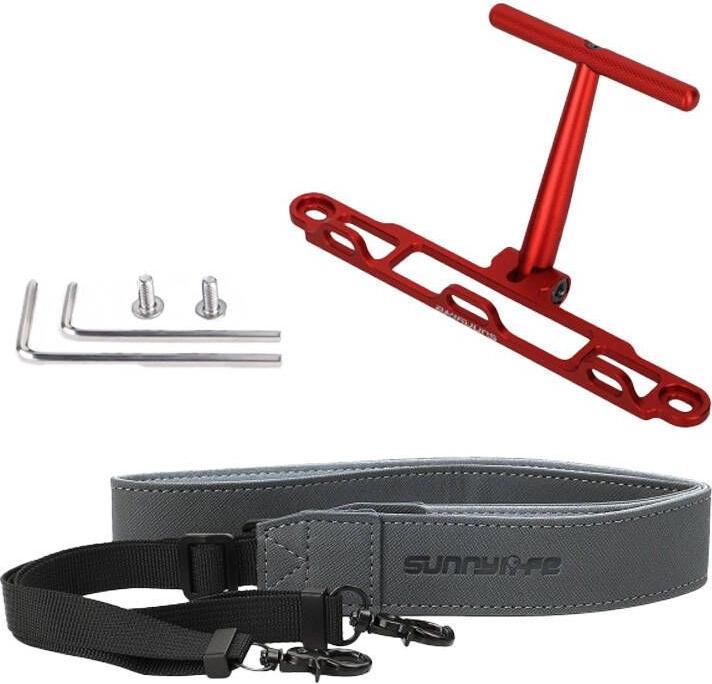 Sunnylife Mount met riem voor DJI RC / RC 2 controller (rood) ZJ764-R (Afstandsbediening voor drone, DJI RC 2, DJI RC)