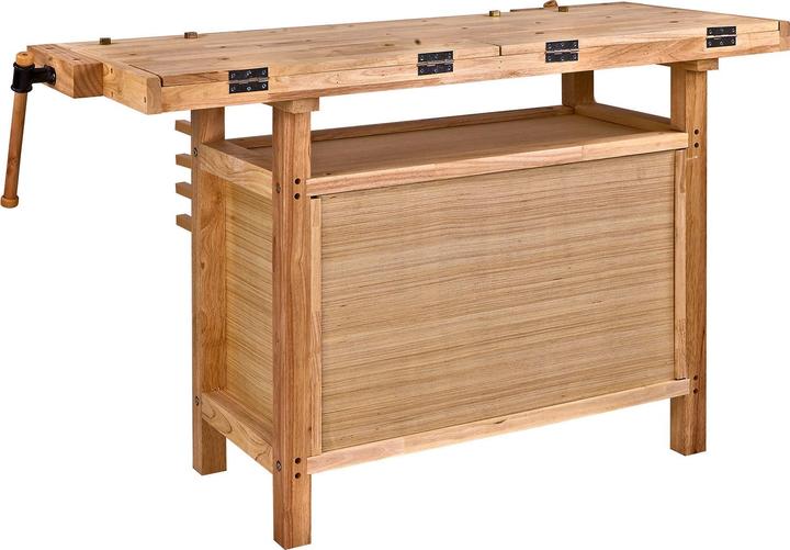 Produktbild Dema Hobelbank Werkbank Vollholz 125x50x85cm (50 cm, 125 cm)