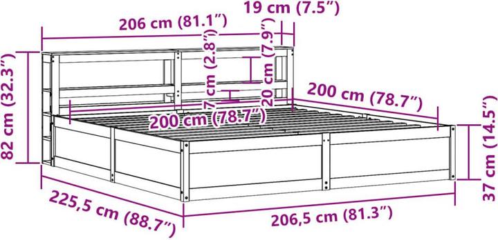 Image du produit vidaXL Bettrahmen (200 x 200 cm)
