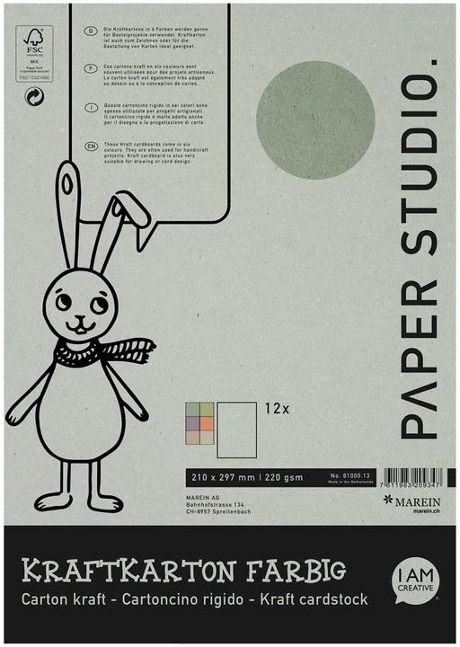 Produktbild I Am Creative Kraftkarton farbig A4 (12x)