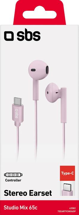 Actual product image SBS Studio Mix 65c Semi-In-Ear Headphones with USB-C Connector pink (Wireless)