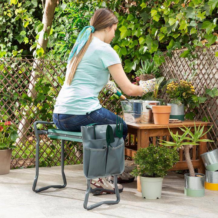 Produktbild InnovaGoods 3-in-1-Garten-Kniebank mit Werkzeugtasche Situl