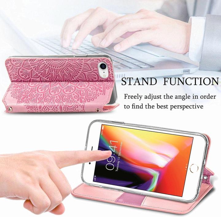 Produktbild König Design Hülle Handy Schutz für Apple iPhone 7 Case Cover Tasche Etuis Bumper Rosa Neu (Apple iPhone 7)