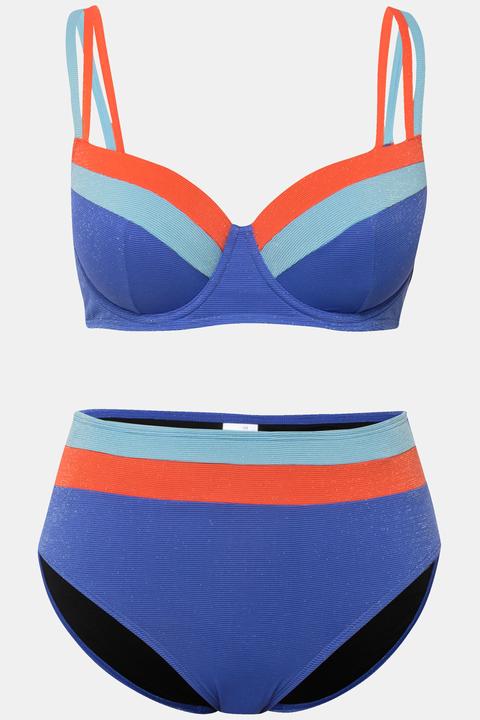 Actual product image Ulla Popken Sparkling Colorblock Underwire Bikini Set (56)
