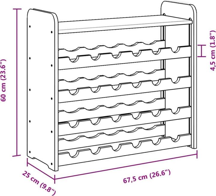 Produktbild VidaXL Karlotta (67.5 x 25 x 60 cm, 24 Fl.)