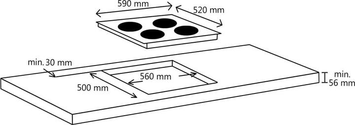 Image du produit vidaXL Kochfeld (52 cm, Table de cuisson à induction)