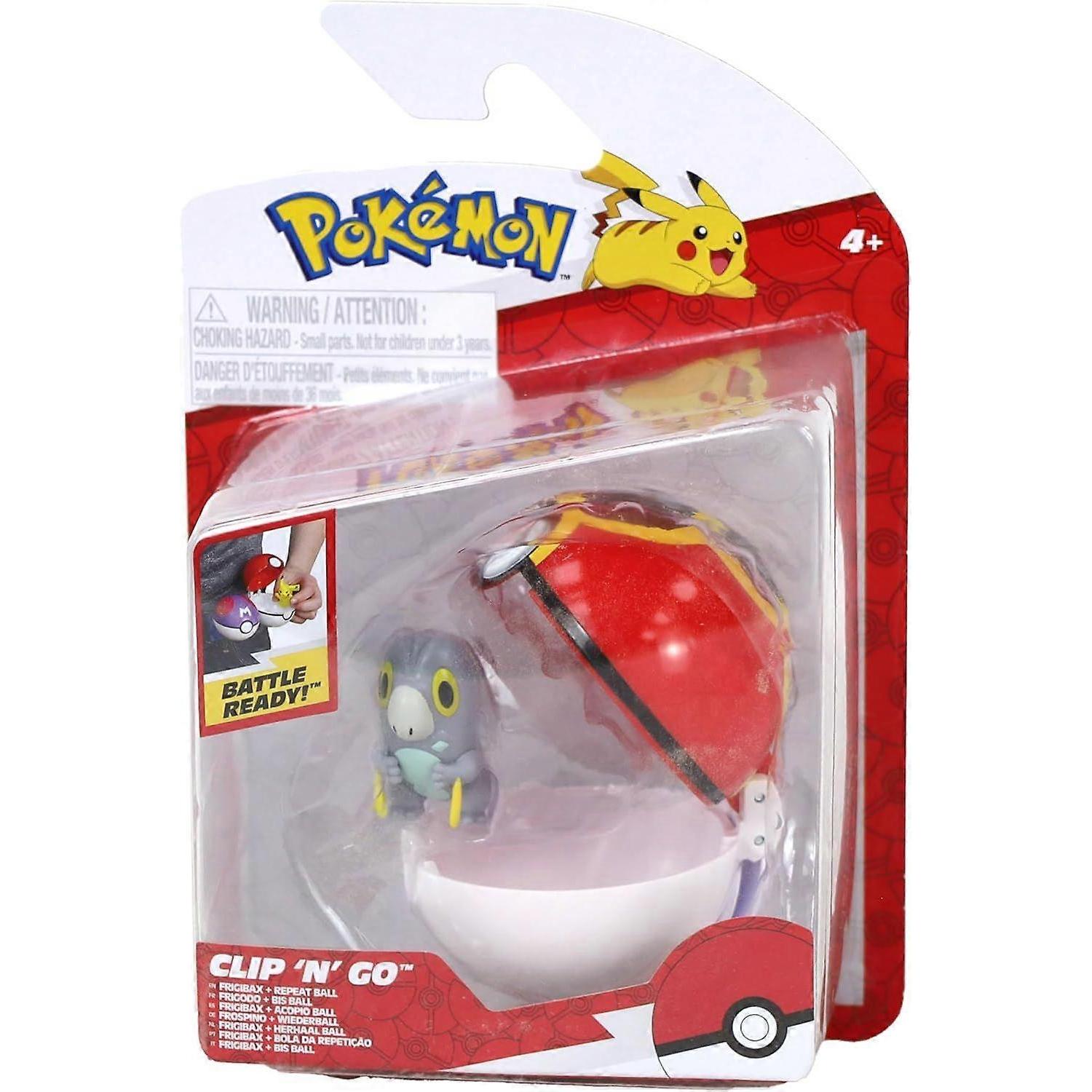 Jazwares Pokemon - Clip 'n' Go - Frigibax + Repeat Ball/Toys (Box Set e Collezione)