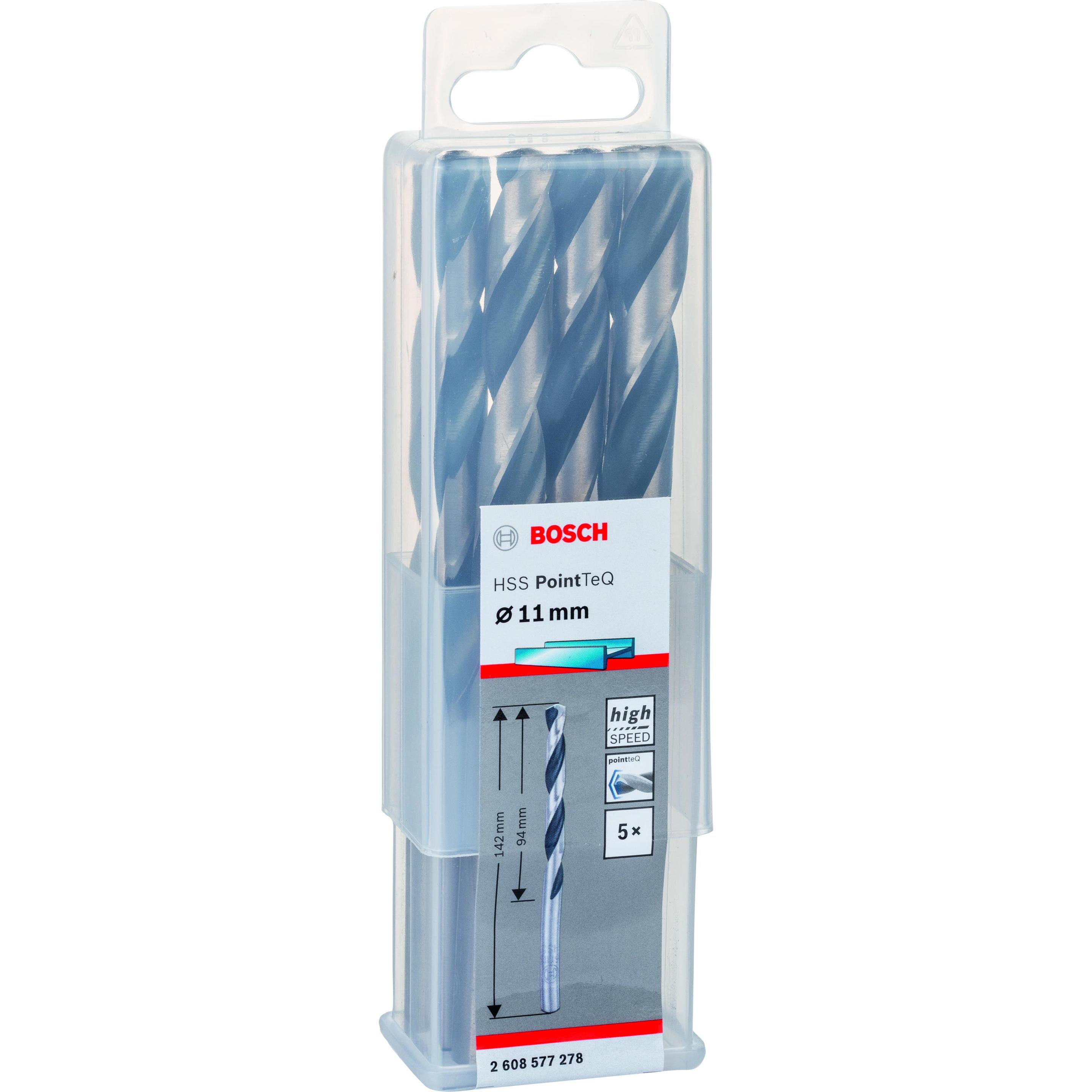 Thumbnail - Bosch Professional Zubehör, Bohrereinsatz, Metallspiralbohrer HSS PointTeQ, DIN 338, 11,0 mm, 5er-Pack (11 mm)
