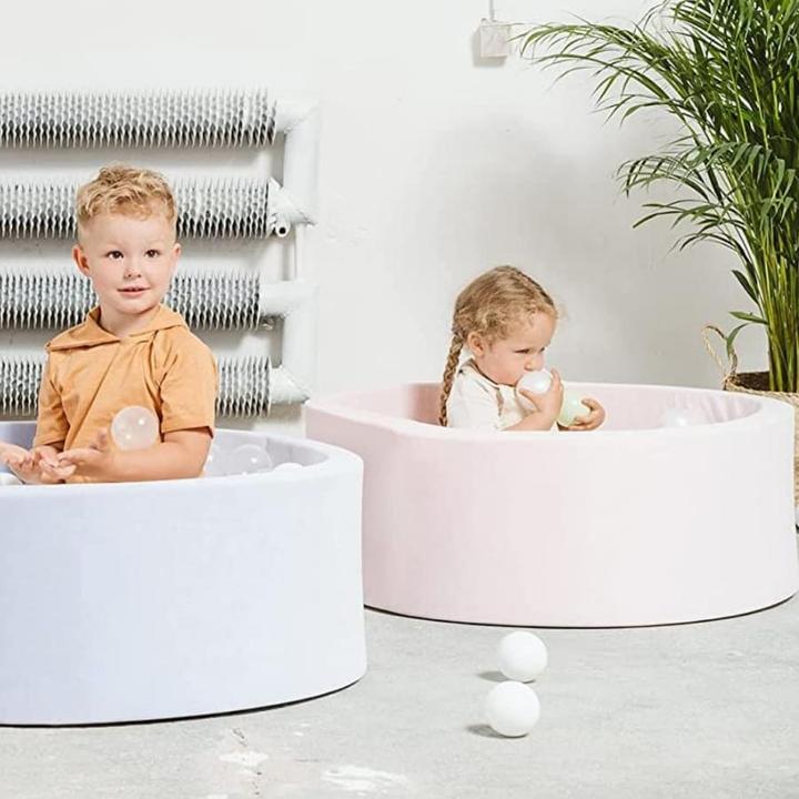 Image du produit Activity Board Waldorf Baby Piscine à balles ronde 90x30cm avec 200 balles, Piscine à balles cadeau - Rose clair