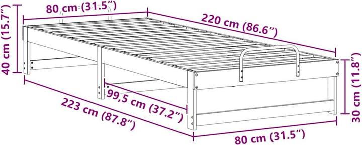 Image du produit vidaXL Bettrahmen (80 x 220 cm)