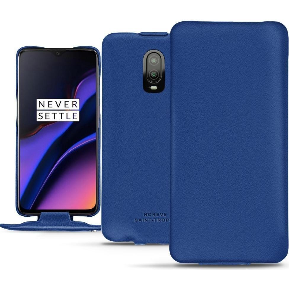 Noreve Lederschutzhülle vertikal (OnePlus 6T), Smartphone Hülle, Blau